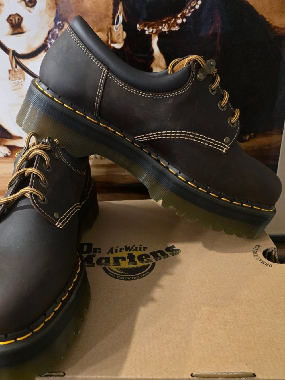 Dr. Martens 8053 Arc Crazy Horse Leather Platform Casual Shoes 31126201 Mens 12
